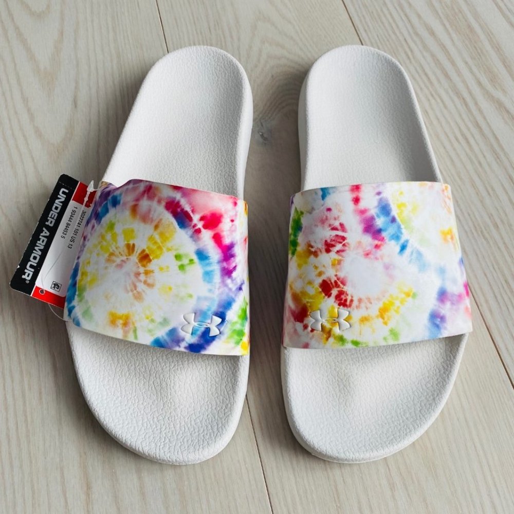 Under Armour Unisex UA Core Remix Pride  Slides Tie Dye